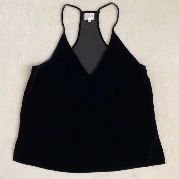 Cami NYC Tops - Cami NYC Black Velvet V-Neck Racerback Cami